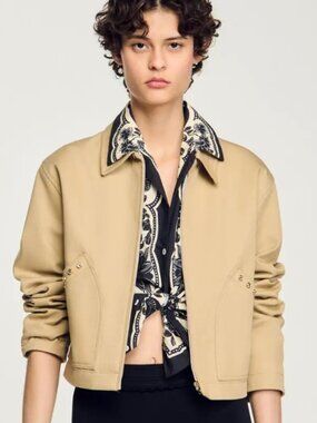 Sandro Short Jacket with Rhinestone Details - NWT